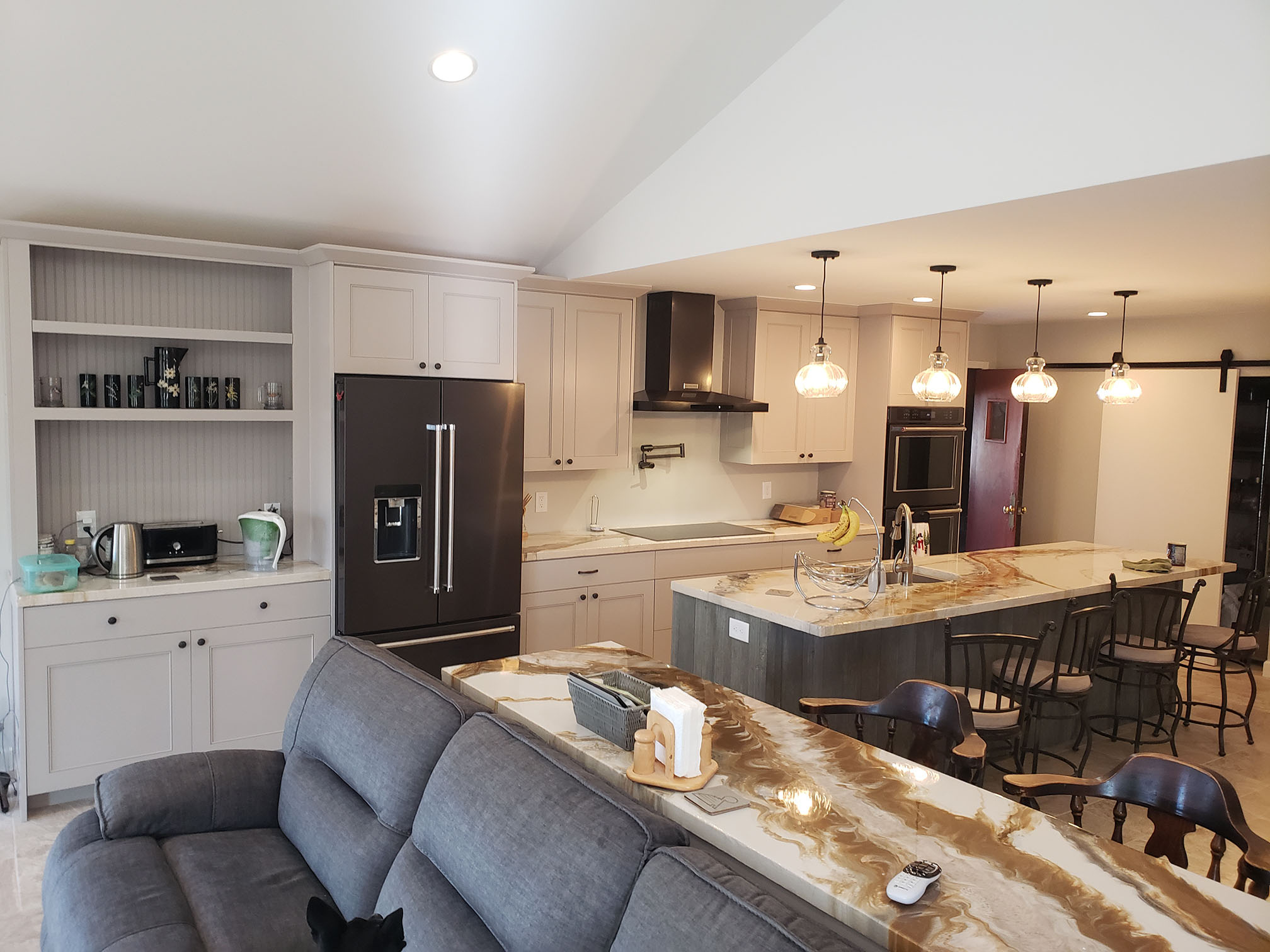 Custom white kitchen island with storage - Professional Wood Interiors